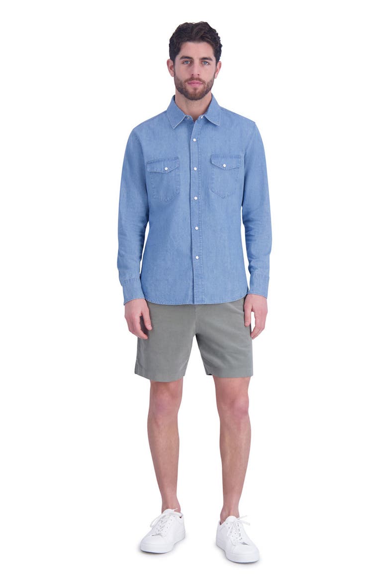 Regular Fit Snap-Up Cotton Denim Shirt, Alternate, color, LIGHT INDIGO