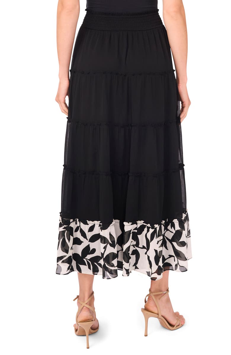 Halogen<sup>®</sup> Tiered Smocked Midi Skirt, Alternate, color, Rich Black