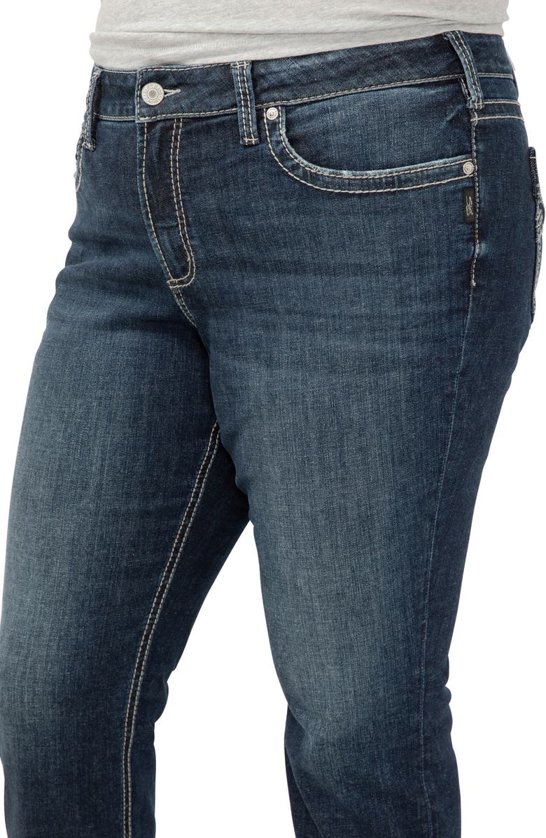 Silver Jeans Co. Suki Curvy Mid Rise Capri Jeans, Alternate, color, Indigo