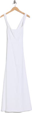 Theory Seamed Linen Blend Maxi Dress