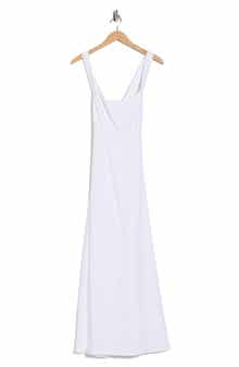 Theory Seamed Linen Blend Maxi Dress