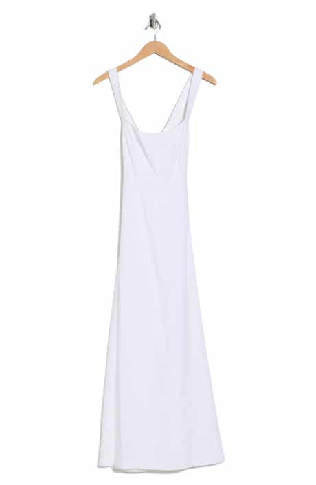 Theory Seamed Linen Blend Maxi Dress