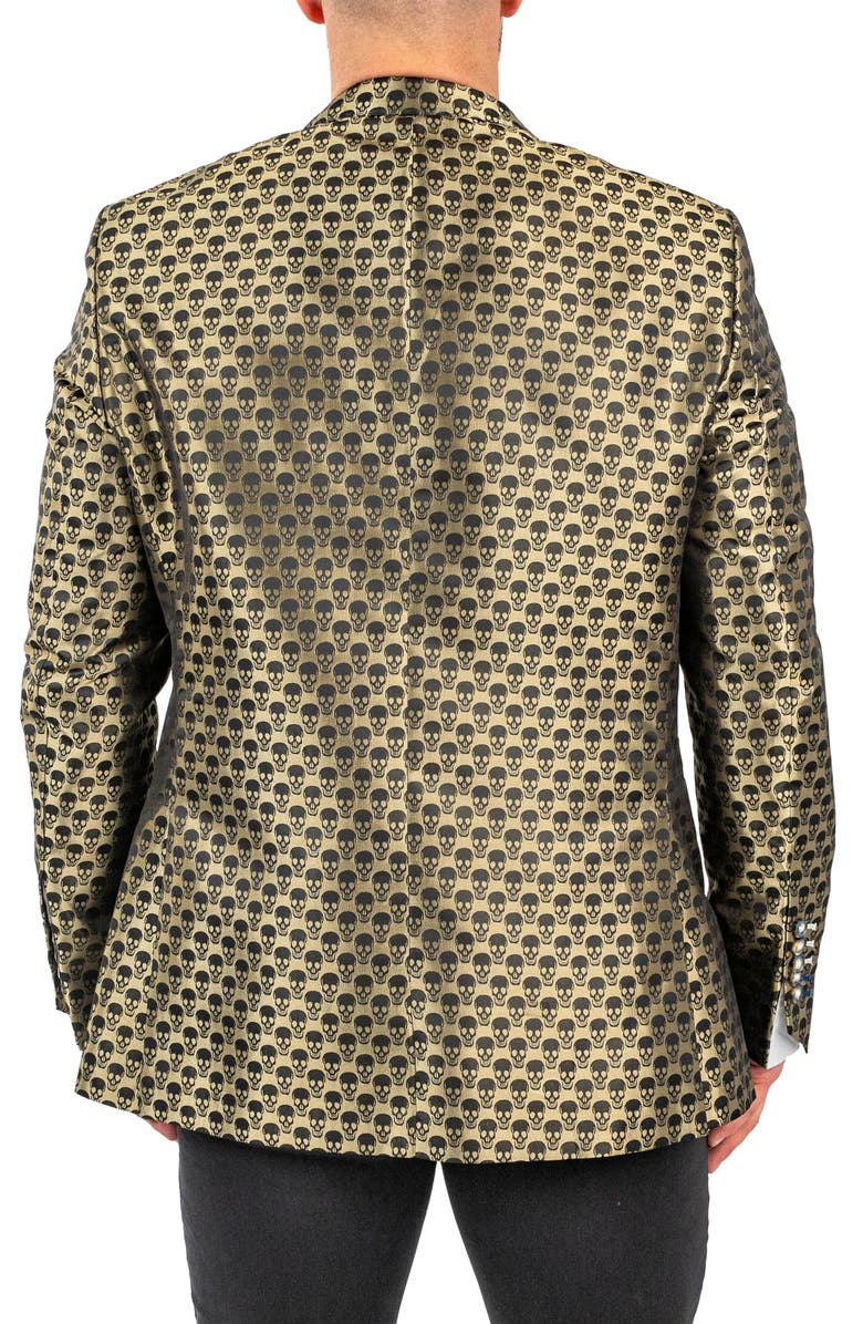 Maceoo Skullrepeat Green Jacquard Blazer, Alternate, color, Green