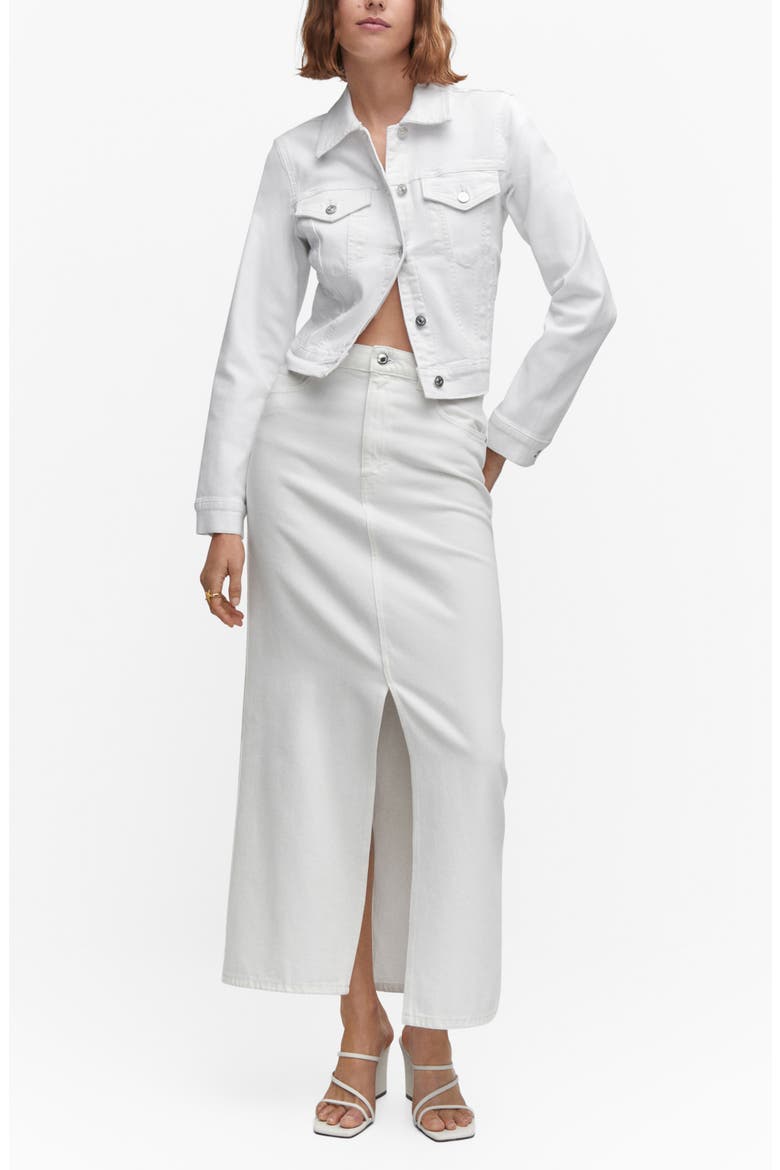 Stretch Denim Jacket, Alternate, color, WHITE