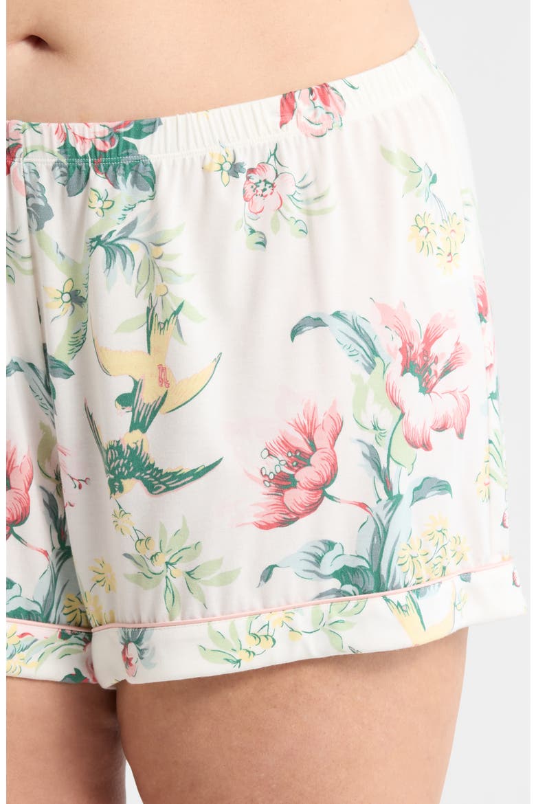 Moonlight Eco Short Pajamas, Alternate, color, IVORY- CORAL ORANGE BLOSSOM