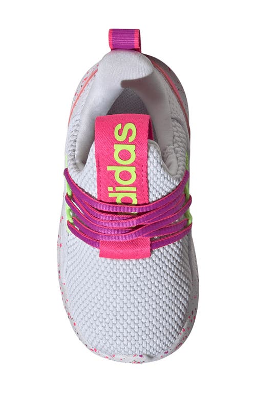 Adidas Originals Adidas Kids' Lite Racer Adapt 7.0 Slip-on Sneaker In White/lucid Lemon/lucid Pink