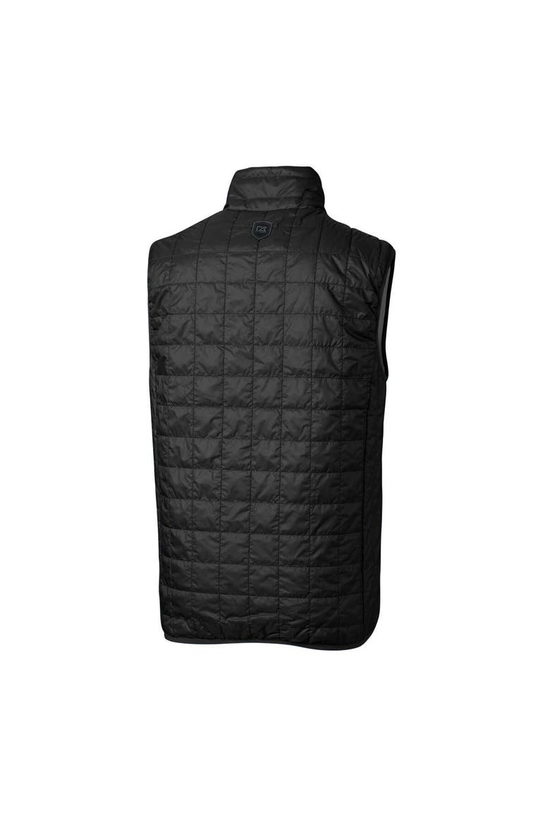 Men's Cutter & Buck Black Miami Dolphins Throwback Logo Rainier PrimaLoft Eco Insulated Full-Zip Puffer Vest, Alternate, color, Black