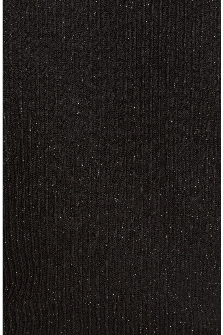 shimmer knit fit & flare dress, Alternate, color, BLACK