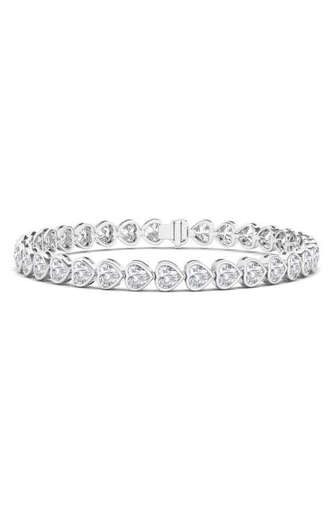 Bezel Heart Lab Created Diamond Bangle