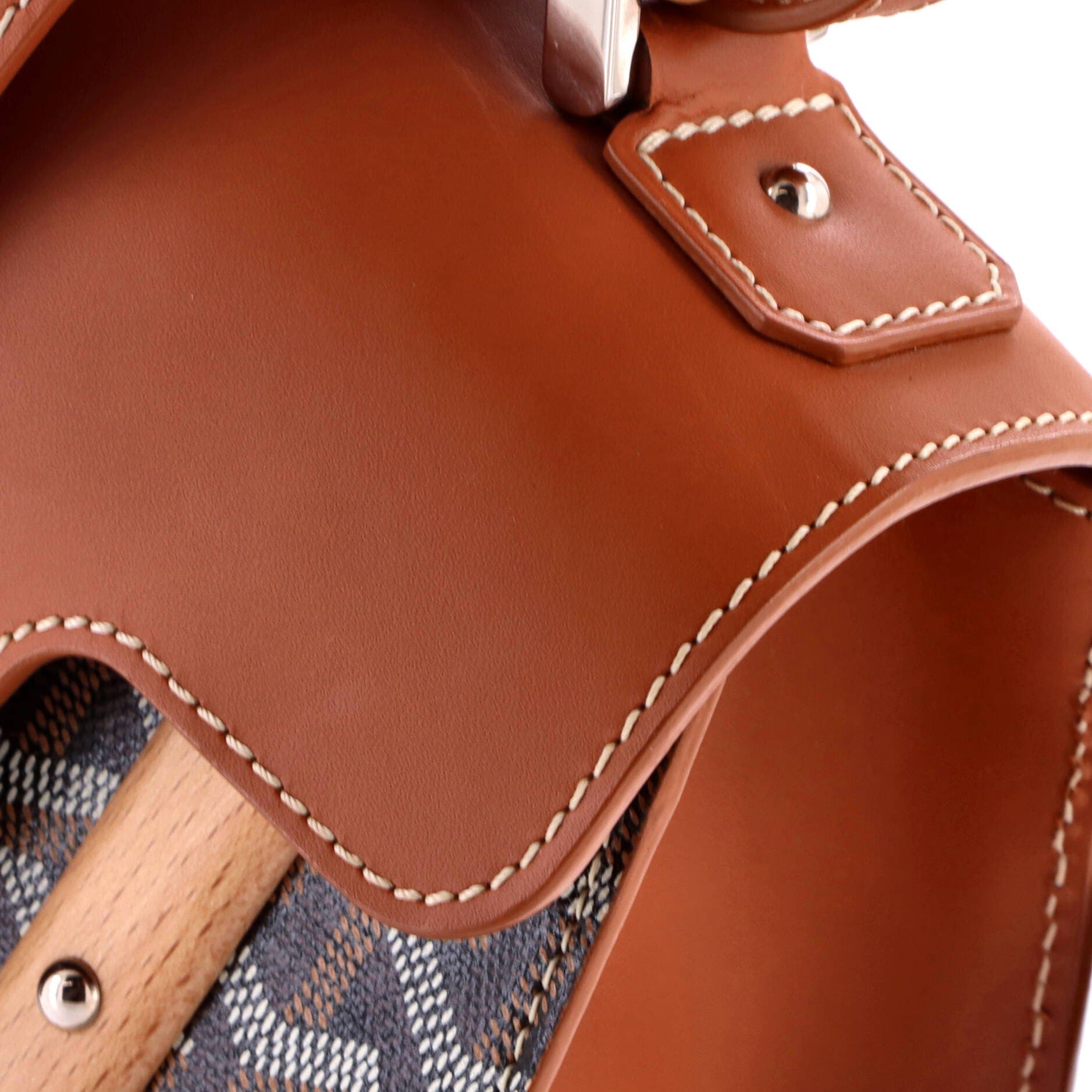 Saigon Top Handle Bag Coated Canvas with Leather PM, Alternate, color, Brown