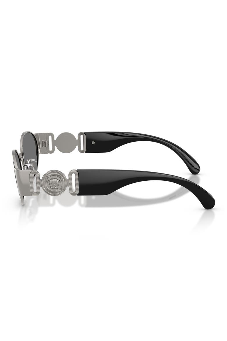 56mm Oval Sunglasses, Alternate, color, GUNMETAL / GREY MIRROR SILVER