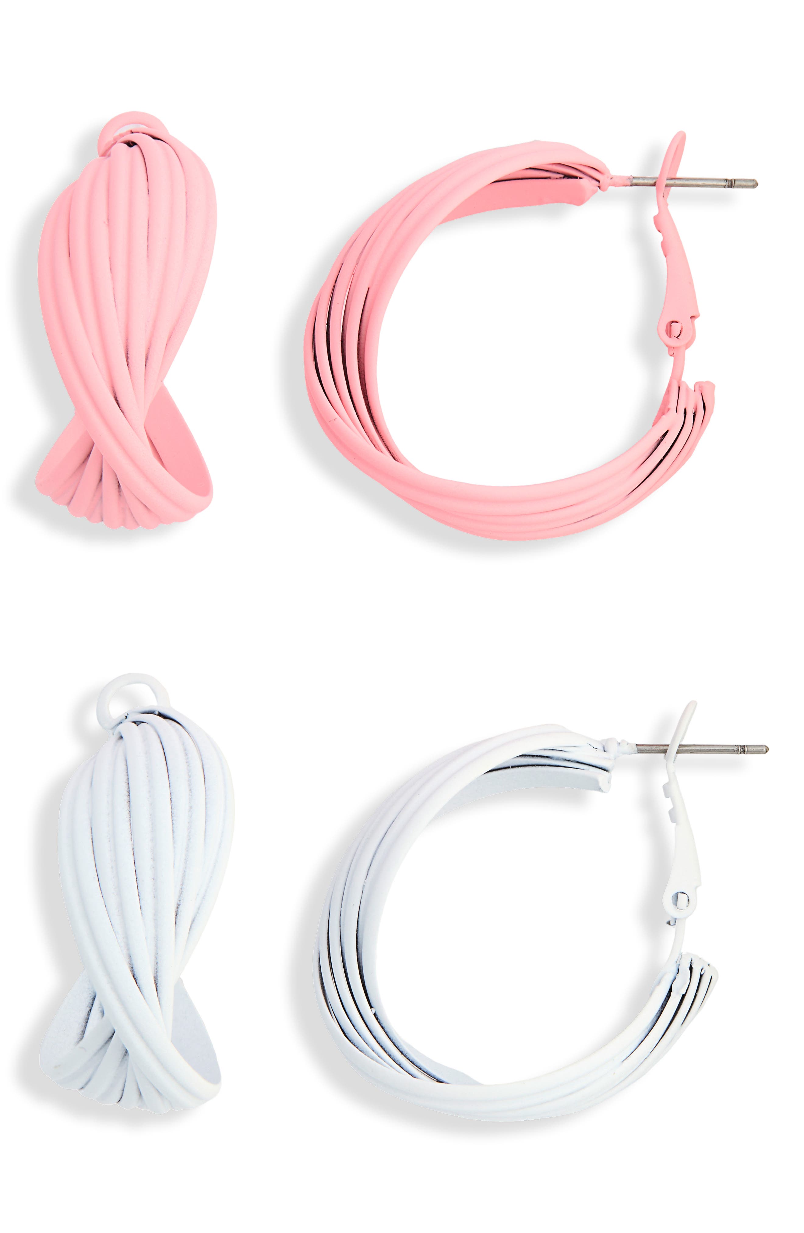 NATASHA 2-Pack Twisted Hoop Earrings