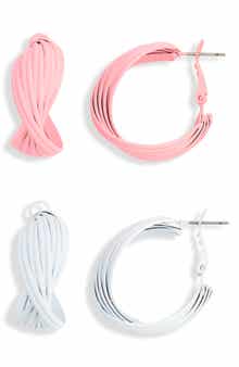NATASHA 2-Pack Twisted Hoop Earrings