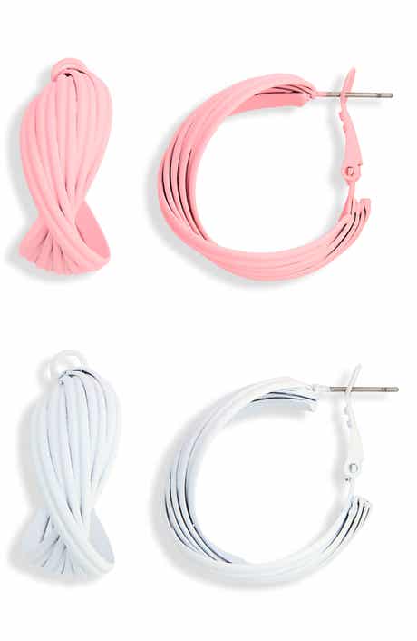 NATASHA 2-Pack Twisted Hoop Earrings