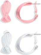 NATASHA 2-Pack Twisted Hoop Earrings