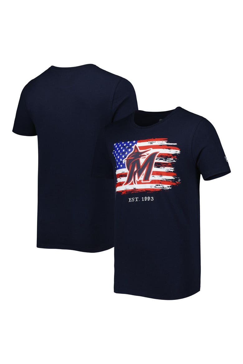 Men's New Era Navy Miami Marlins 4th of July Jersey T-Shirt, Main, color, Navy