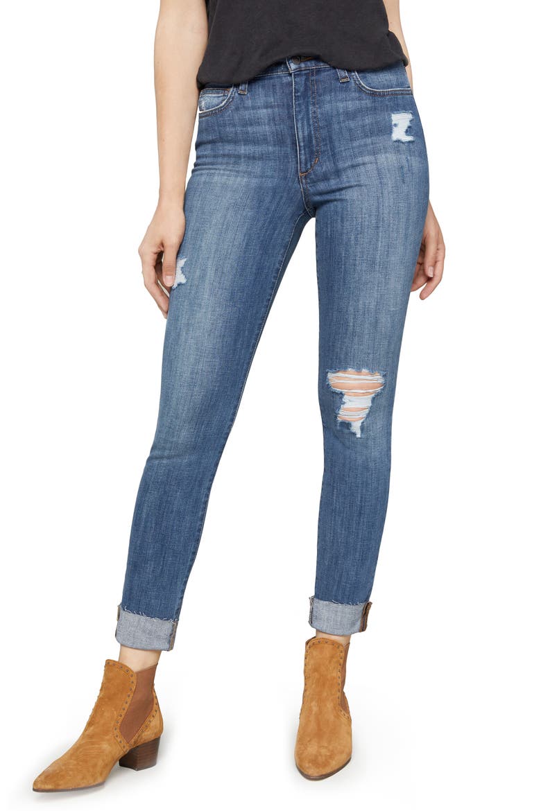 Charlie Crop Ripped Skinny Jeans, Main, color, LEOR