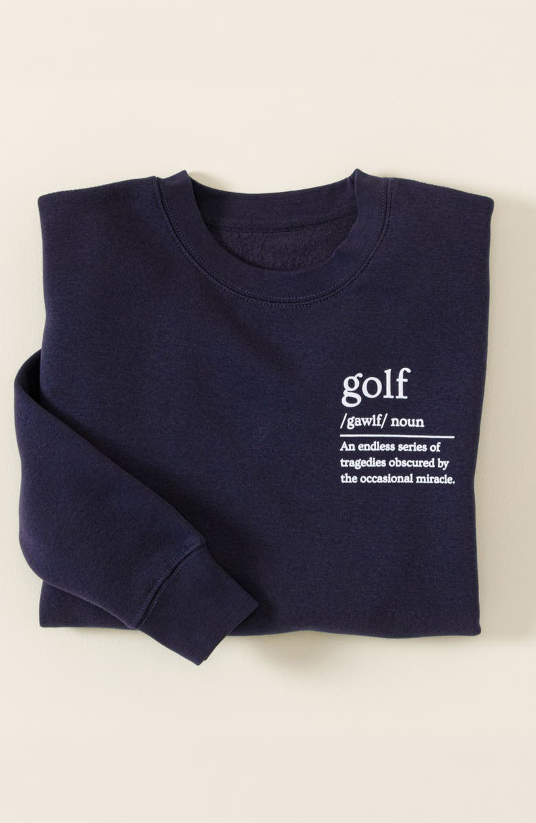 Uncommon Goods The Definition of Golf Sweatshirt, Alternate, color, Navy Blue