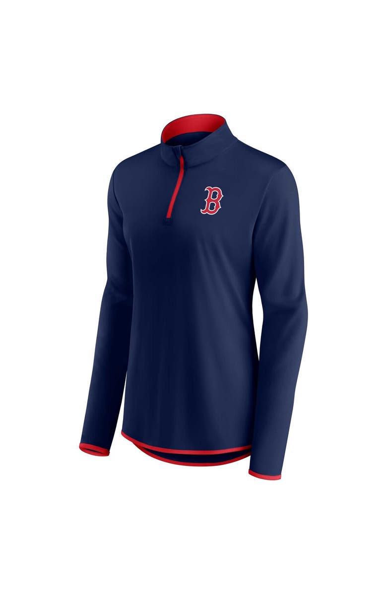 FANATICS Women's Fanatics Branded Navy Boston Red Sox Corner Quarter-Zip Top, Alternate, color, 