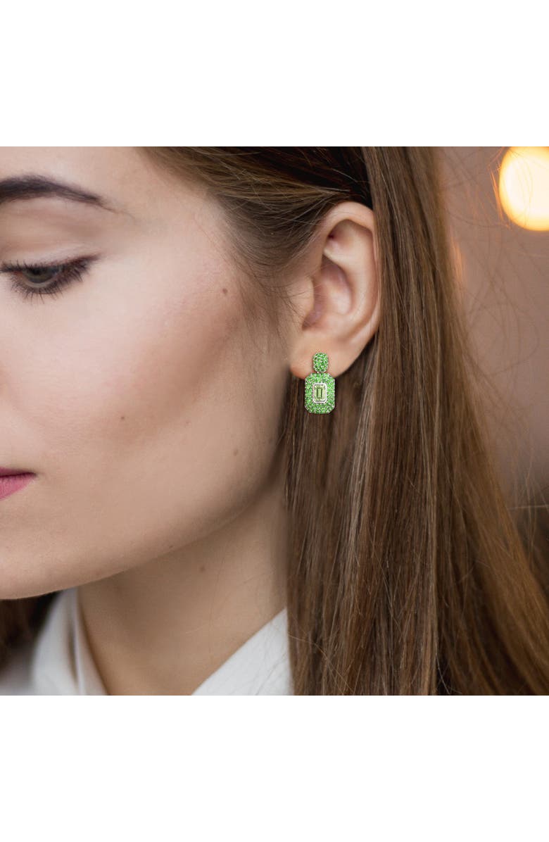 Julianna B. Quartz & Tsavorite Cluster Earrings 14k, Alternate, color, Green Quartz
