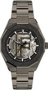 FERRAGAMO Edge Skeleton Automatic Bracelet Watch, 42mm