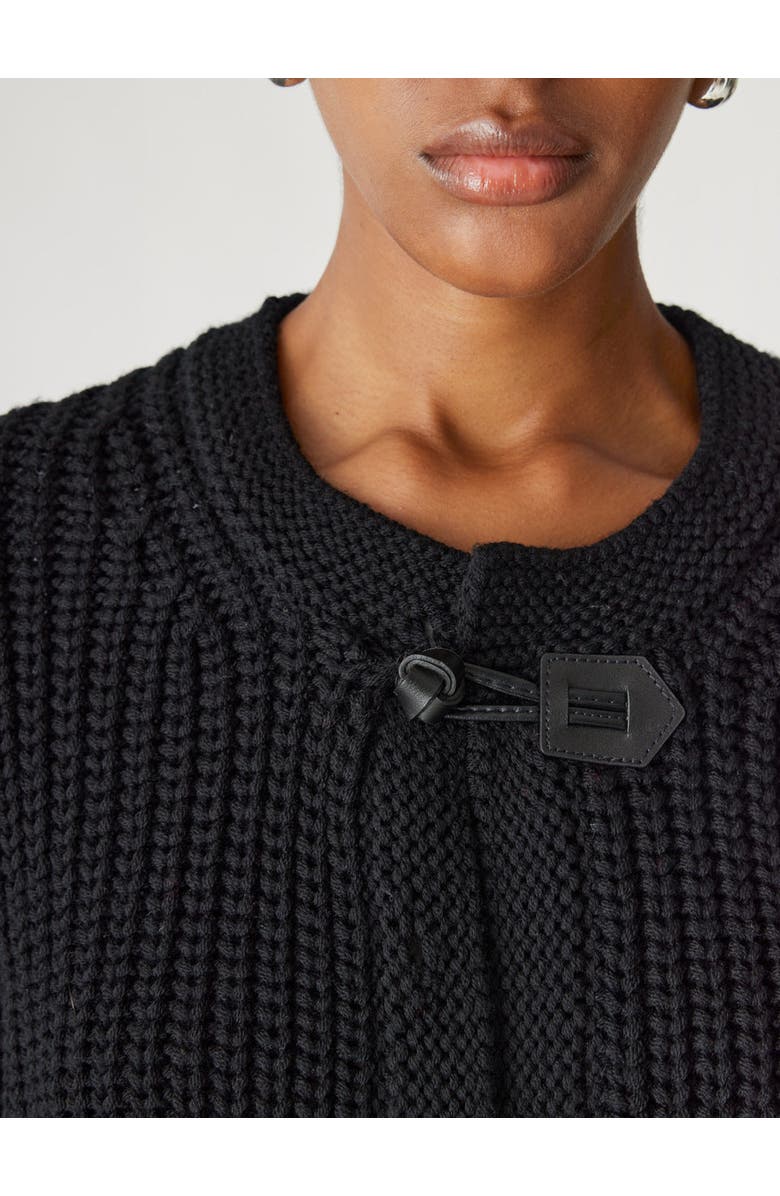 Rebecca Taylor Novlety Wool Toggle Cardi, Alternate, color, Black