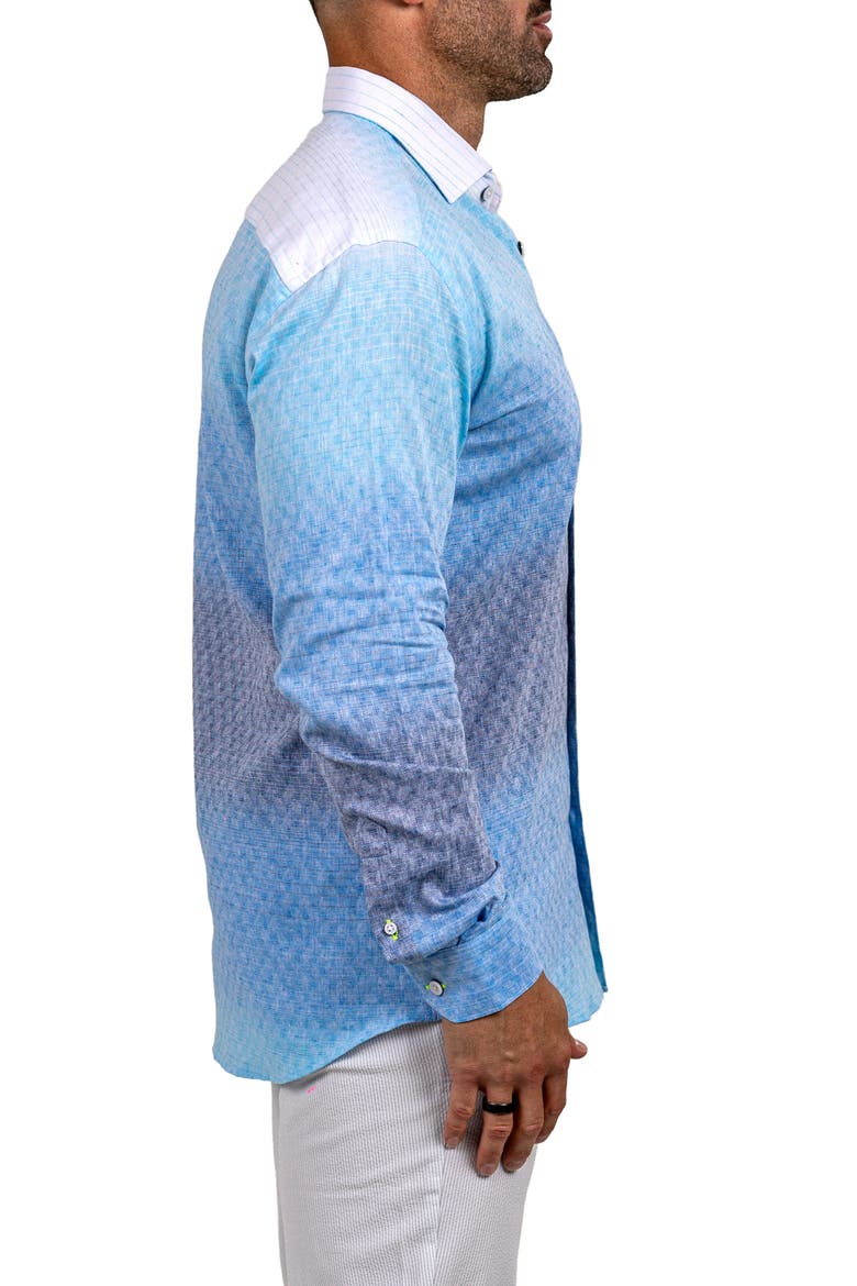 Fibonacci Marthy Contemporary Fit Button-Up Shirt, Alternate, color, BLUE