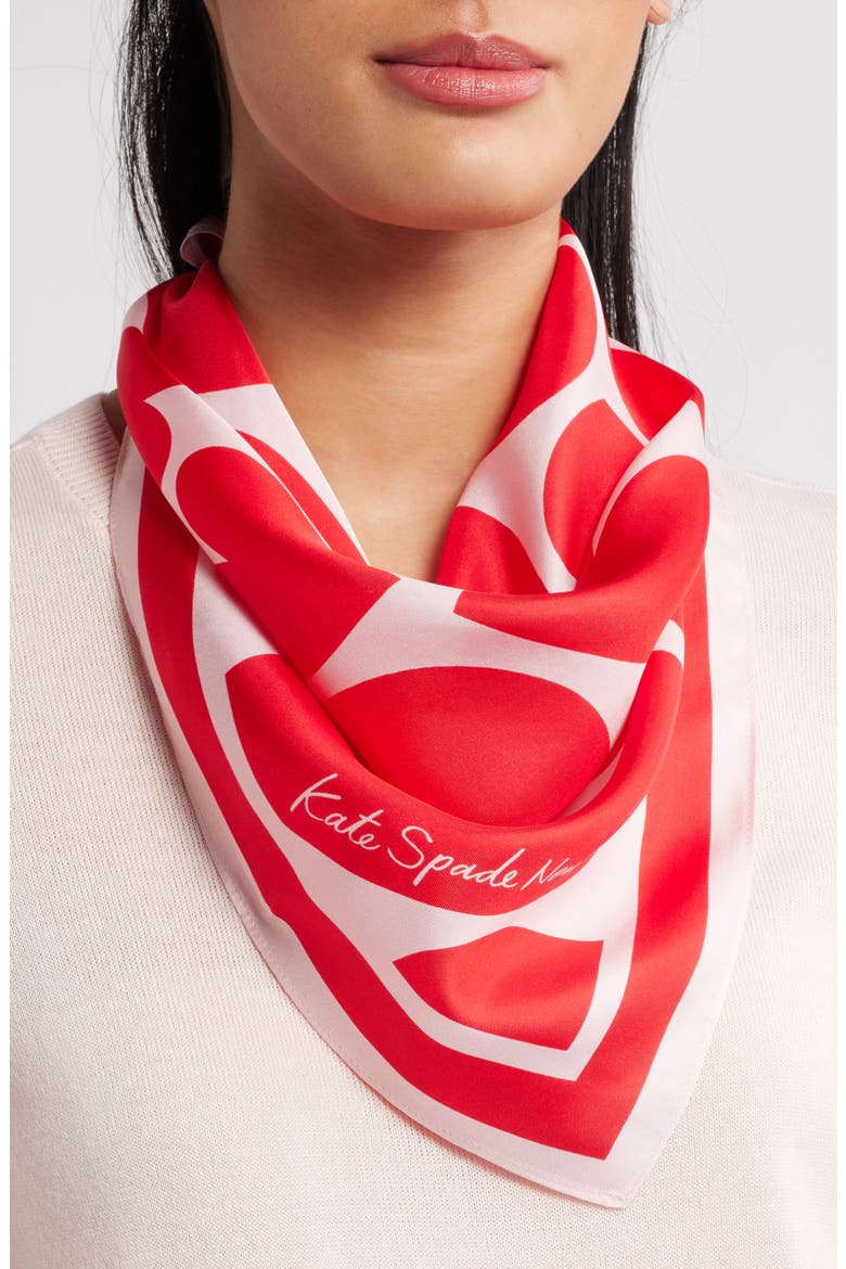 sweet hearts silk bandana, Main, color, PASTRY PINK/RED