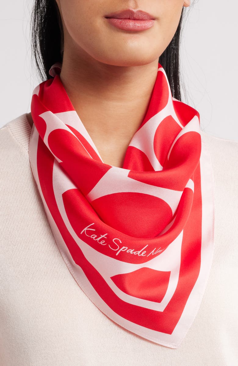 Kate Spade New York sweet hearts silk bandana, Main, color,