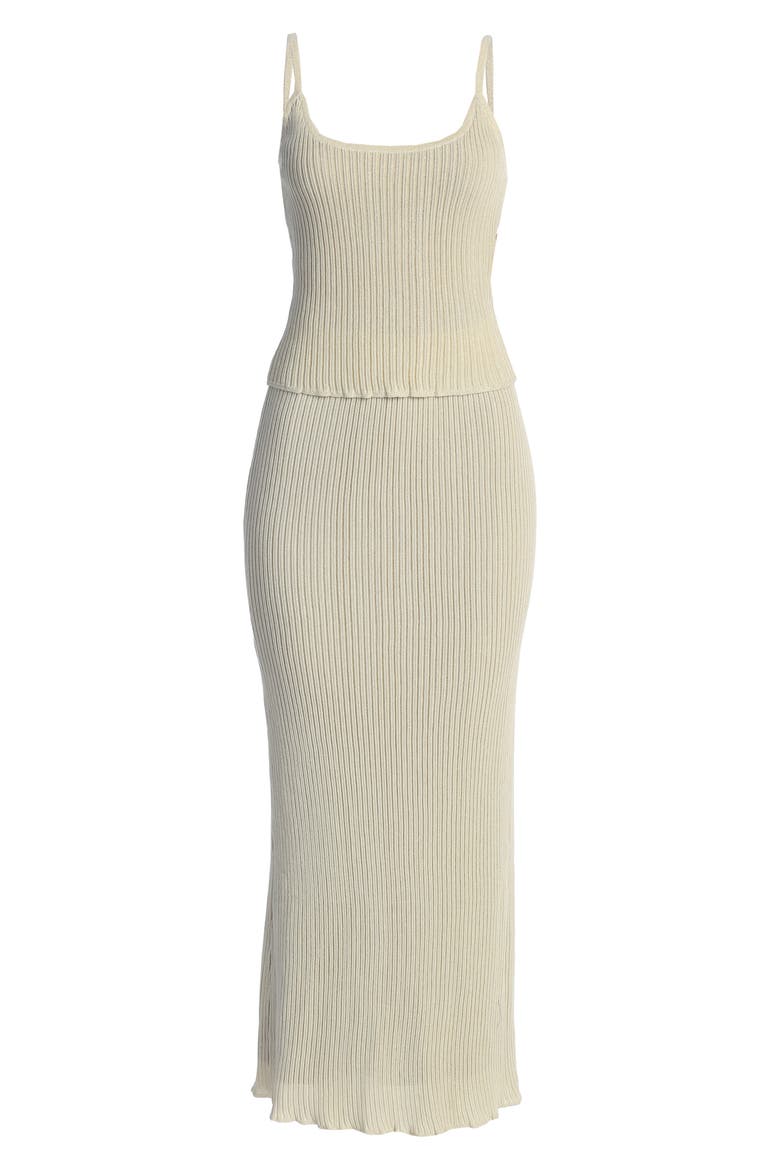 Serena Metallic Rib Knit Camisole & Skirt Set, Alternate, color, BEIGE