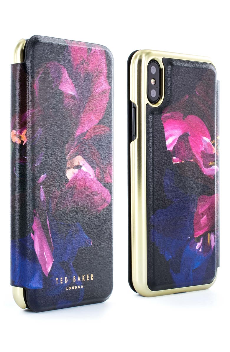 Ted Baker London Impressionist Bloom iPhone X Mirror Folio Case, Alternate, color, 