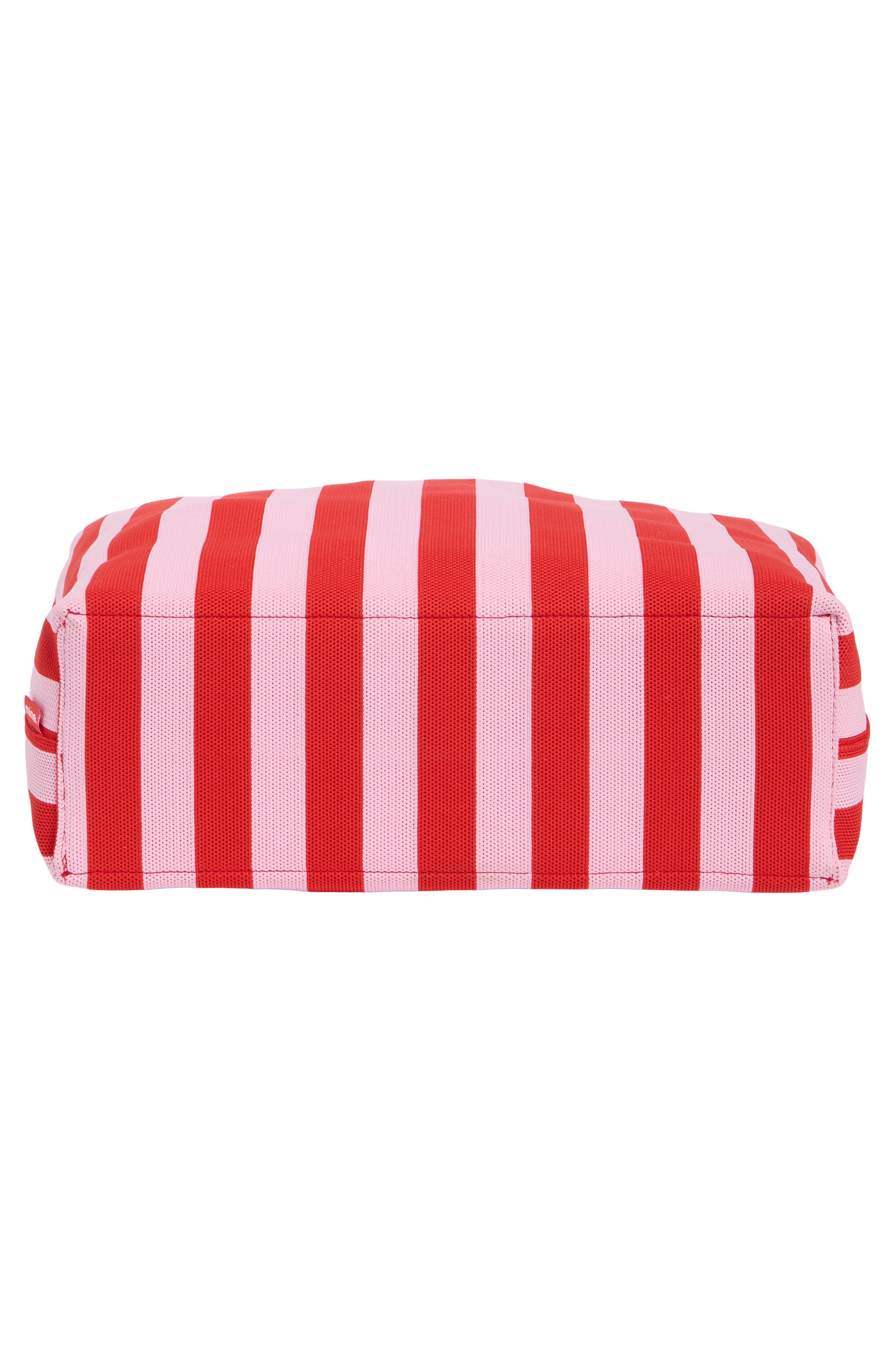 Large Striped Tote with Removable Pouch, Alternate, color, RED PINK
