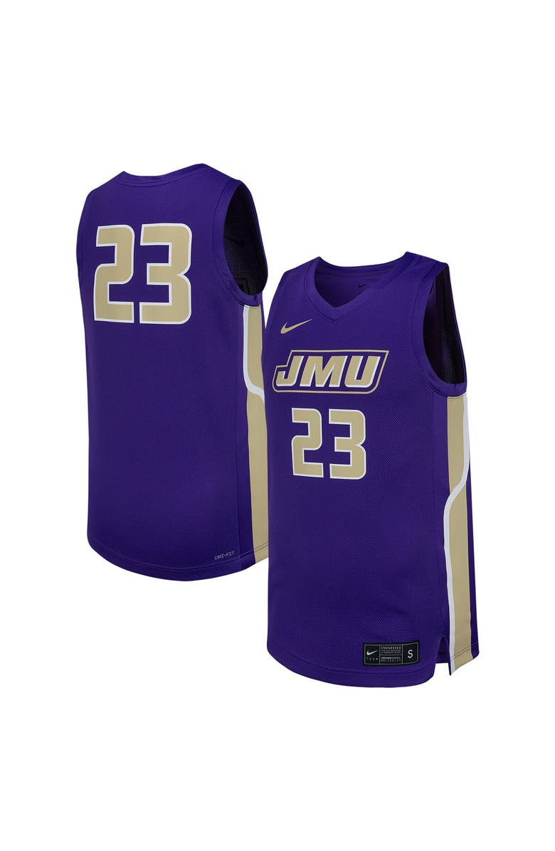 Nike Men's Nike #23 Purple James Madison Dukes Replica Basketball Jersey, Alternate, color, 