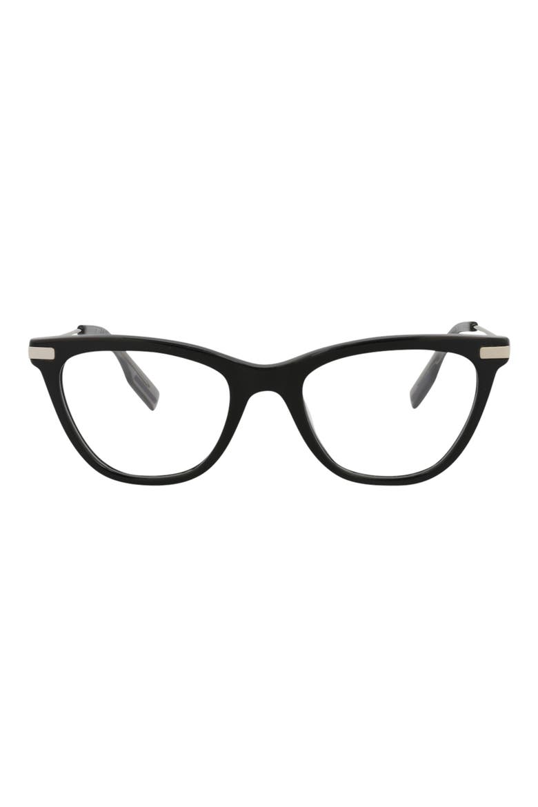 47mm Cat Eye Optical Glasses, Main, color, BLACK SILVER TRANSPARENT