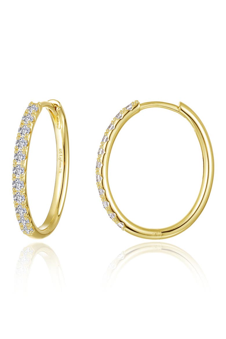 Alina Pavé Simulated Diamond Small Oval Hoop Earrings, Main, color, GOLD