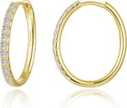 Lafonn Alina Pavé Simulated Diamond Small Oval Hoop Earrings