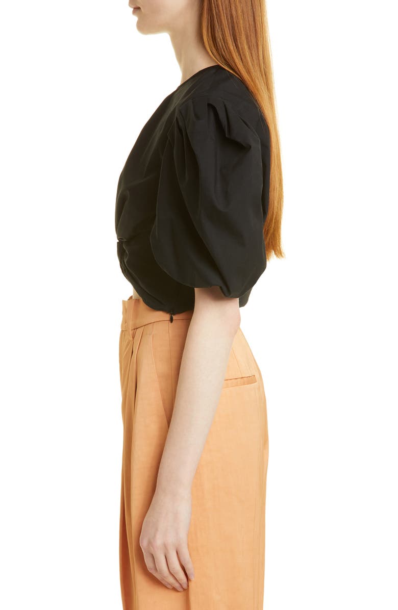 Vince Twist Front Organic Cotton Blend Blouse, Alternate, color,