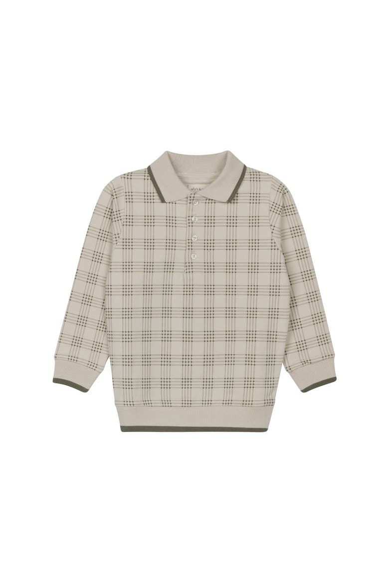 Cotton Floral Plaid Collection - Polo Sweatshirt, Main, color, Tan