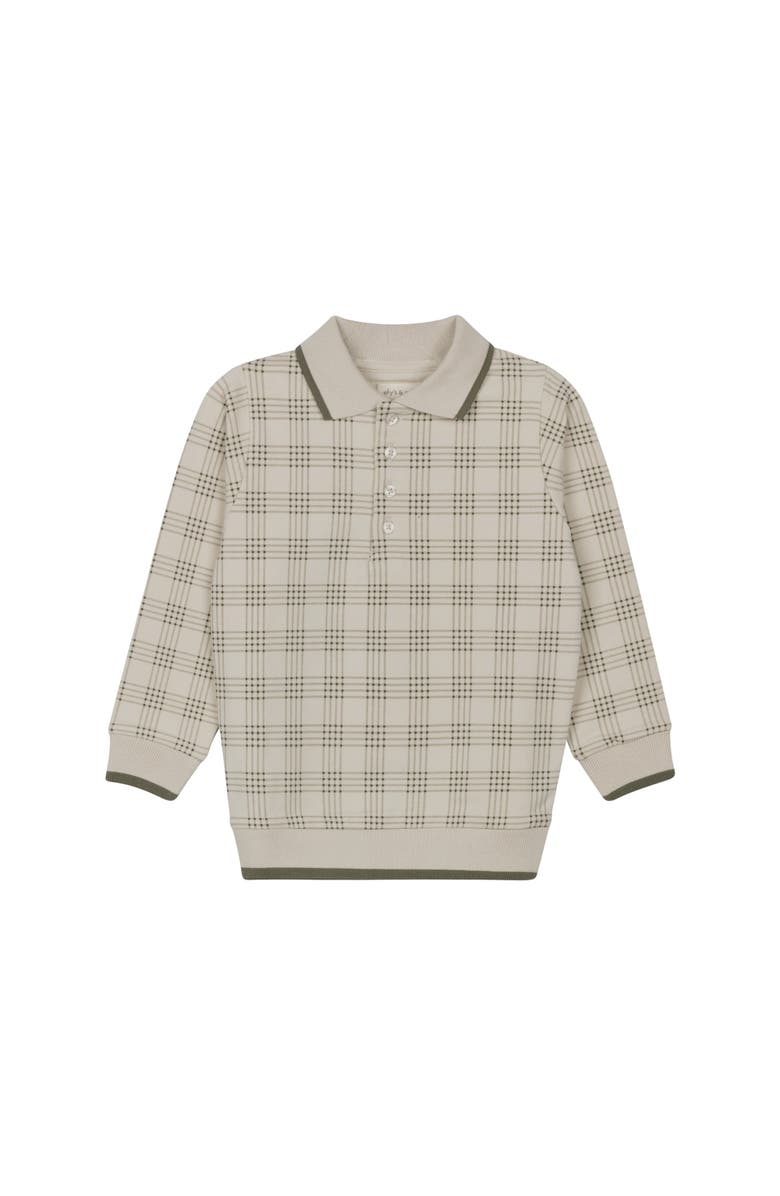 Ely's & Co. Cotton Floral Plaid Collection - Polo Sweatshirt, Main, color, Tan