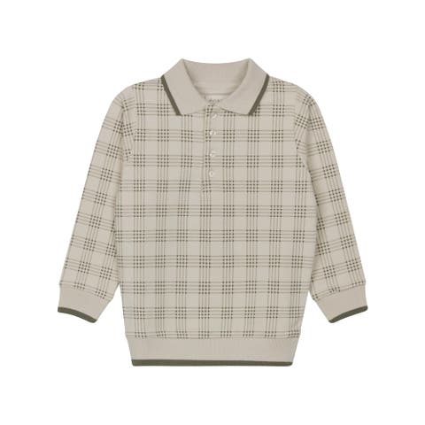 Cotton Floral Plaid Collection - Polo Sweatshirt (Toddler, Little Kid & Big Kid)