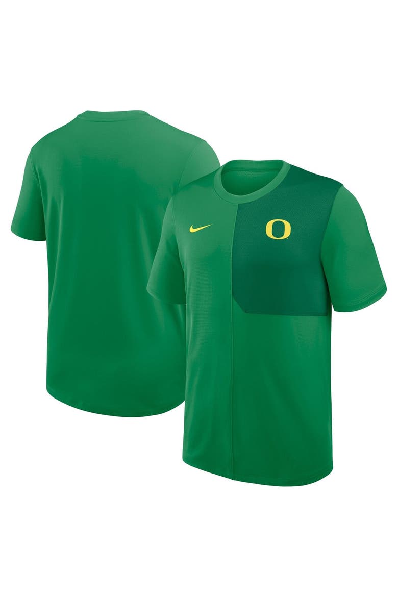 Men's Nike Green Oregon Ducks 2025 Sideline UV Performance Coach T-Shirt, Main, color, Green