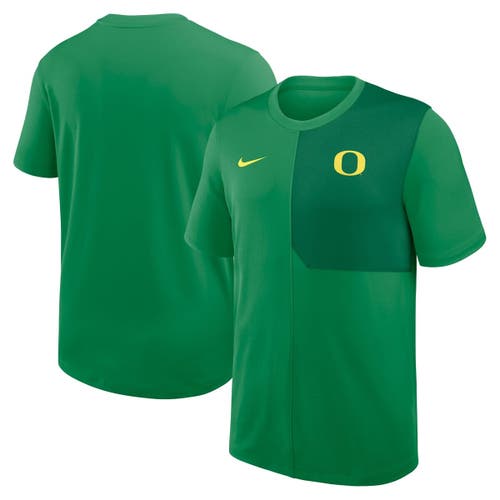 Nike Green Oregon Ducks 2025 Sideline Uv Performance Coach T-shirt In Green