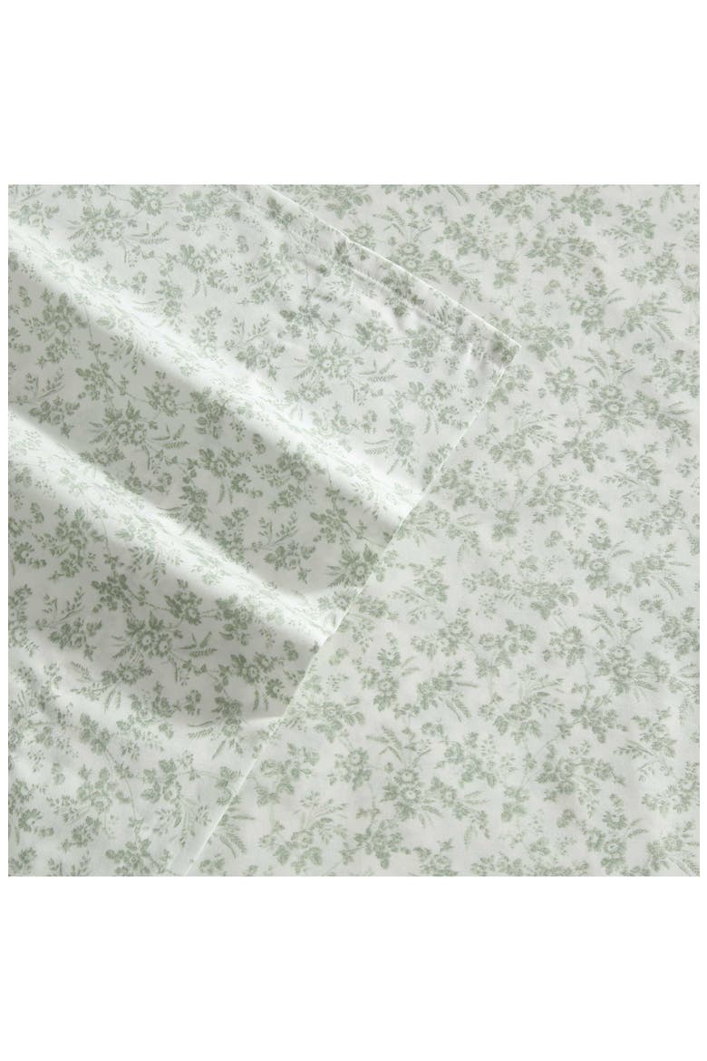 Floral Toile 300 Thread Count Cotton Sheet Set, Alternate, color, GREEN FLORAL TOILE