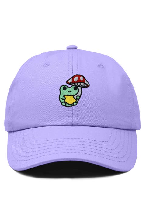 Mushroom Frog Embroidered Hat