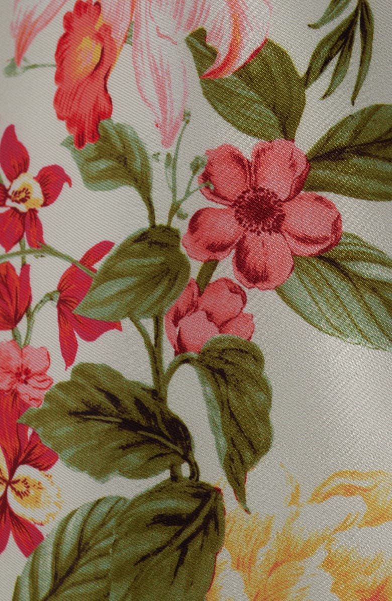 Julia Jordan Floral Long Sleeve Tie Belt Shirtdress, Alternate, color, Ivory Multi