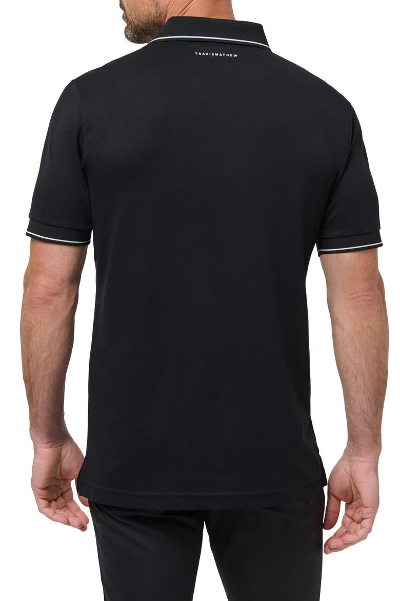 Happier Hour Tipped Cotton Polo, Alternate, color, BLACK