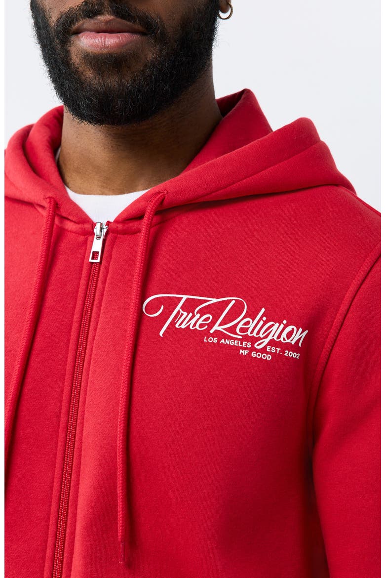 Ribbon Sketch Full Zip Hoodie, Alternate, color, TRV RED