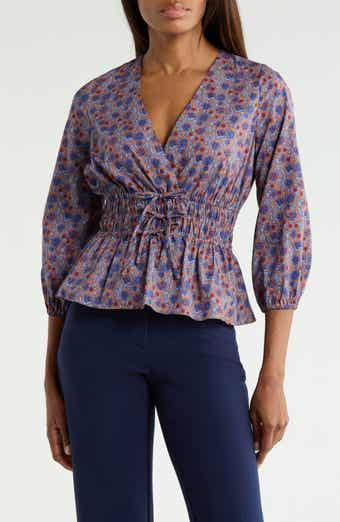 Lilith Floral Smocked V-Neck Top
