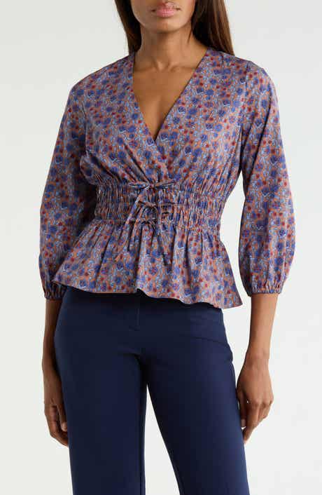 Lilith Floral Smocked V-Neck Top