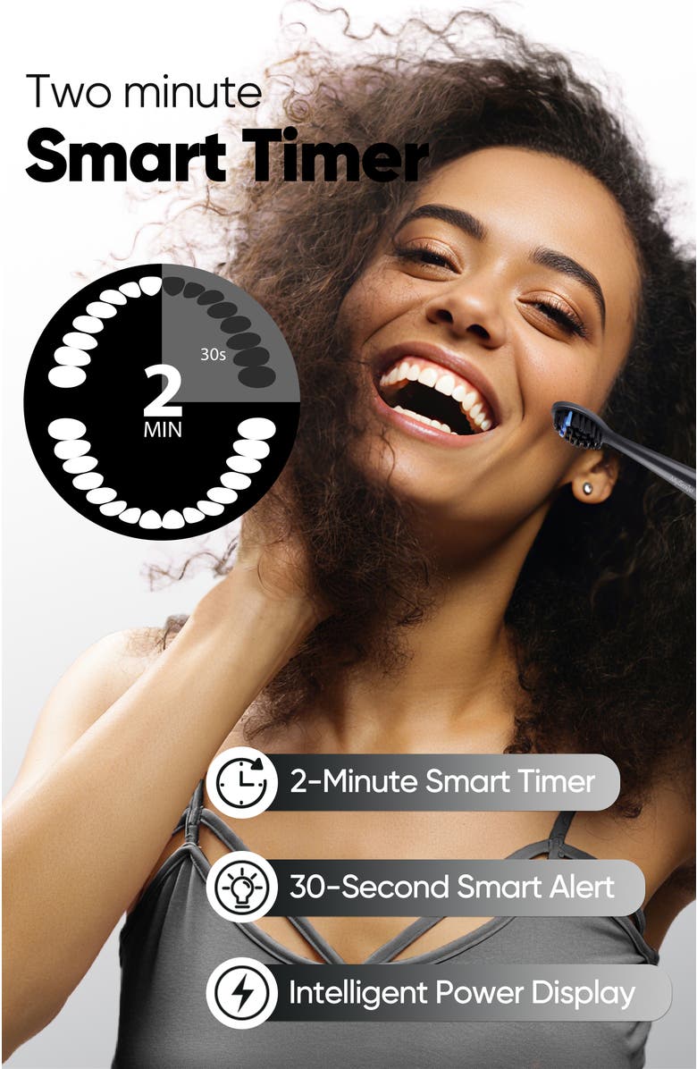 MySmile DY156 Essential Electric Toothbrush with 5 Modes, Alternate, color, Black